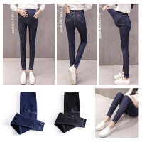 マタニティ服 マタニティ調節型スキニー デニム 春秋 部屋着 スパッツ パンツ レディース 妊婦 無地デニム ウエストバンド 調節形 M/L/XL