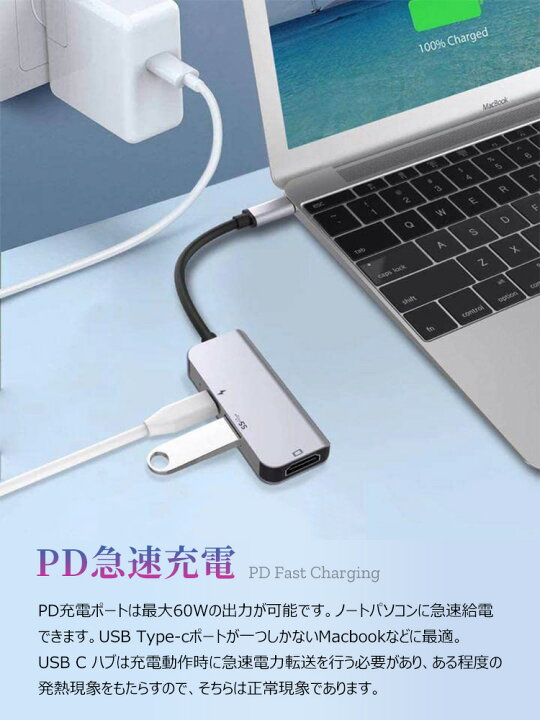 予約中！】 USB-C 3in1 HDMI PD USBアダプター 最新システム対応