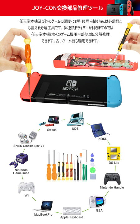 楽天市場】Nintendo switch工具セット磁石付き任天堂 修理工具ゲーム機 