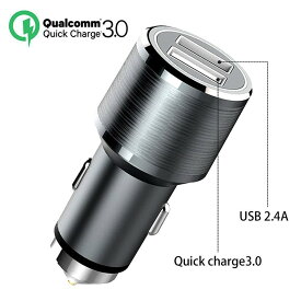 【在庫処分】Quick Charge 3.0 USBカーチャージャー 2ポート36W 急速充電 シガーソケットチャージャー スマホ充電器 USB充電器,USB-A Ai Power スマホUSB充電器