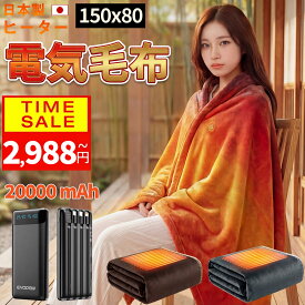 【クーポンで最安2988円】電気毛布 掛け敷き 20000mAhバッテリー 極暖 速暖 ひざ掛け 大判サイズ 電気ブランケット 日本製ヒーター 温度調節 USB給電 洗える 省エネ 膝掛け 掛け毛布 USB 3段階調温 電熱毛布 コードレス 電気ひざ掛け 速暖 洗える