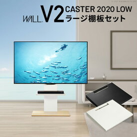 WALLインテリアテレビスタンドV2 CASTER 2020ロータイプ+棚板ラージサイズ 2点セット 32~60v対応 壁寄せテレビ台 キャスター付き テレビボード TVスタンド ホワイト 白 ブラック 黒 ウォールナット ブラウン EQUALS イコールズ