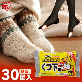 靴下用カイロ 足用カイロ カイロ 30足 貼るカイロ 貼る 使い捨てカイロ 靴下カイロ くつ下用 白 まとめ買い 使い捨て レジャー お出かけ 屋外 防寒 寒さ対策 防災 備蓄 アイリスオーヤマ ぽかぽか家族 *[2506SE]