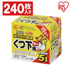 [最大400円クーポン]【240枚入り】カイロ 貼る 貼るカイロ 靴下用 アイリスオーヤマ 貼るカイロ 15足×16箱 使い捨てカイロ 足元 あったか 240足用 防寒 冬 持ち運び 寒さ対策 あったか グッズ 衣服 靴下 使い捨て 粘着剤付き 足 靴下 暖かい ぽかぽか家族 PKN-15HK