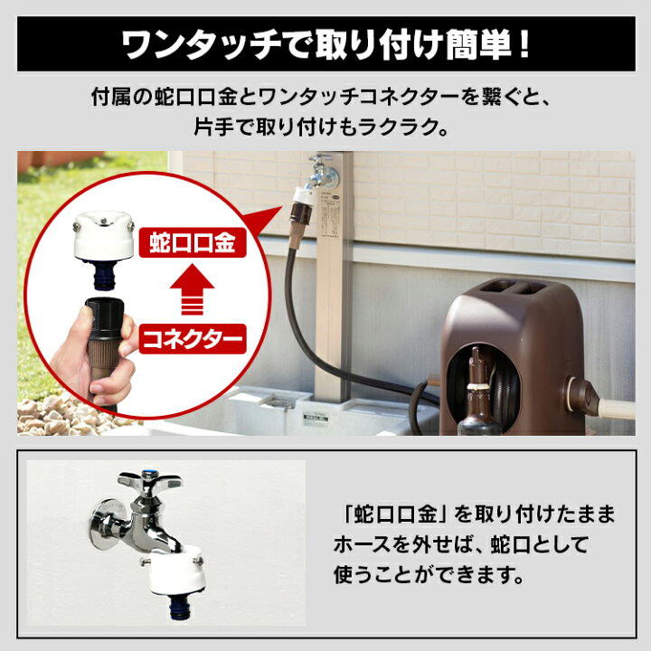 楽天市場 ホースリール m ホース おしゃれ m Fhhg ホース m スリム コンパクト フルカバーホースリール フルカバー ホースリール フルカバー 散水 植物 植木 ベランダ 水やり 家庭菜園 庭 ハンディ アイリスオーヤマ ゆにでのこづち