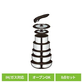 取っ手のとれるフライパン8点セット FAステンレス ステンレス KSF-8A Sフライパンセット サーモス 8点セット 取っ手が取れる 食洗器対応 IH ガス オーブン 洗いやすい 新生活 サーモス株式会社