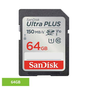 SanDisk Ultra PLUS SDXC UHS-I�J�[�h 64GB SDSDUWC-064G-JN3IN�������� SD�J�[�h 64GB sandisk �T���f�B�X�N �R���p�N�g ��e�� �f�[�^�ۑ� ���ϋv ���掿 �T���f�B�X�N �y���[���ցz