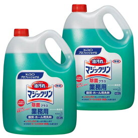 [2個セット]マジックリン 除菌プラス 4.5L 業務用 洗剤 厨房 ホール 除菌 微香性 Kao 2本セット プロフェッショナル 油汚れ 【D】