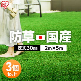 [最大400円OFFクーポン]【3枚セット】人工芝 ロール 2m×5m 芝丈30mm RP-3025 国産 リアル人工芝 防草人工芝 防草 雑草対策 雑草防止 国産人工芝 人工芝生 人工芝マット 芝生マット 200cm×500cm 芝丈3cm 人工芝ロール 芝生 ロールタイプ アイリスオーヤマ