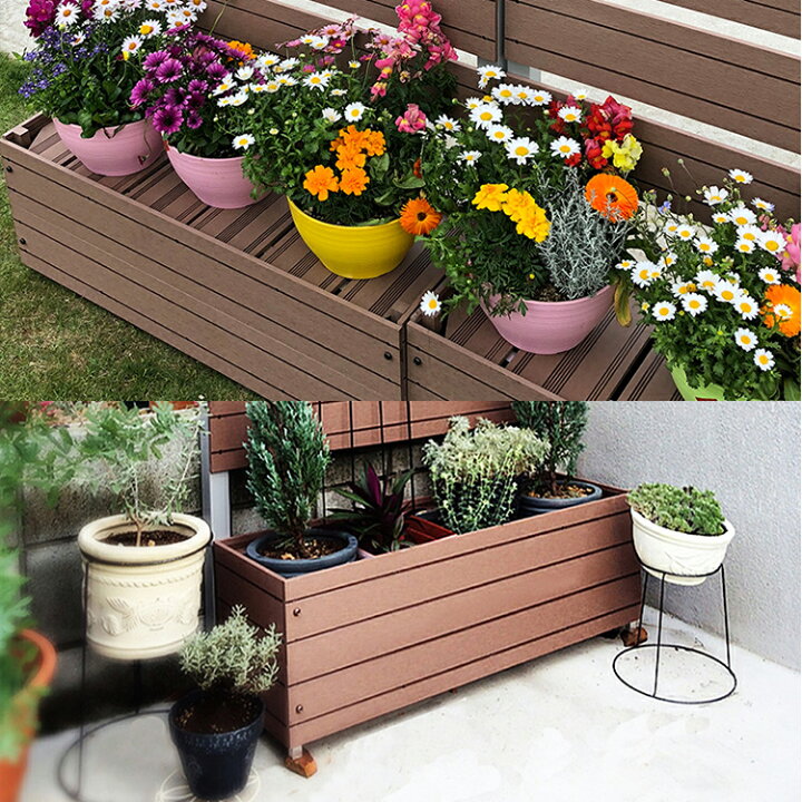 楽天市場】プランター 80×30(cm) 植木鉢 人工木 木製 プランター 
