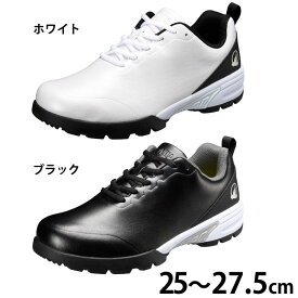【在庫限り】3E紐式 スパイクレスシューズ 25.0/25.5/26.0/26.5/27.0/27.5 ホワイト/ブラック SR12203靴 ゴルフシューズ シューズ スパイクレス 本間ゴルフ HONMA GOLF 幅広3E設計 メンズ ひも式