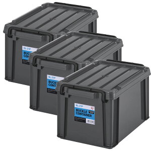 【3個セット】コンテナ プラバックル 収納 バックルコンテナ BL-21P クリア チャコールグレー まとめ買い コンテナ プラバックル 収納 ボックス スタッキング BOX 保管 防災 プラスチック 箱 持