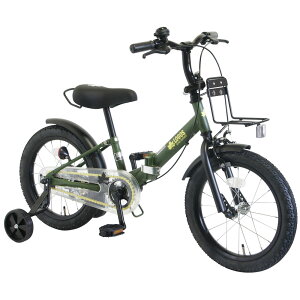 子供用自転車 コンパクト 折りたたみ自転車 LOGOS(ロゴス)16型折り畳み幼児自転車 (補助輪&一本スタンドセット付) LG-16FD補助輪付 16インチ 男の子 女の子 ペルテック PELTECH マットグレイ
