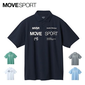 デサント MOVESPORT ムーブスポーツ ポロシャツ 半袖 メンズ ゴルフ 吸汗 速乾 ドライ SUNSCREEN ミニ鹿の子 オーセンティック ロゴ POLO ポロ シャツ ストレッチ UVカット UPF50+ サンスクリーン クール 春夏 MVSP DMMXJA71
