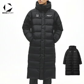 MOVESPORT デサント ベンチコート ロング ダウンコート フード付き 中綿 防寒 防風 撥水 はっ水 保温 メンズ 2025 秋冬 NEW 新作 ST5FDJ00M