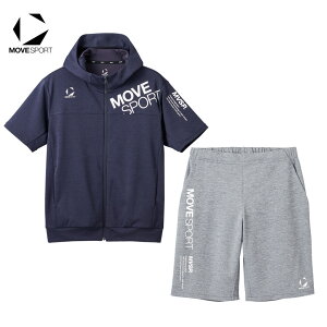 MOVESPORT デサント ムーブスポーツ メンズ 半袖 ジャージ 上下 セット SUNSCREEN TAIKYU 杢 フーディー フルジップ ハーフ パンツ 吸汗 ストレッチ 2025 春夏 NEW 新作 MVSP おしゃれ ブランド ST5SJG13M ST5S