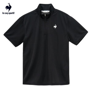 ルコック スポルティフ メンズ ハーフジップ 半袖 Tシャツ エコペット ドライ 吸汗 速乾 無地 ワンポイント シンプル サスティナブル ポロシャツ