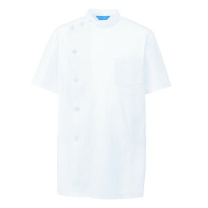 ケーシー 132-30 メディカル ジャケット メンズ 半袖 制菌 吸汗 白衣 診察衣 医療 横掛 看護 介護 KAZEN MEDICAL