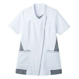 ナース ジャケット MJAL-1803 チュニック 半袖 制菌 制電 吸汗 ナースウェア 医療 白衣 看護 サーヴォ