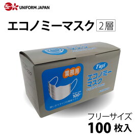 マスク 二層 不織布 100枚 白 薄い 通気性抜群 呼吸がしやすい 飲食店 食品工場