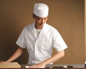 調理白衣 312-30 メンズ 飲食店 ユニフォーム 衿付 半袖 制菌 O-157対応素材 和食衣 板前服 厨房服 厨房白衣 KAZEN SERVICE