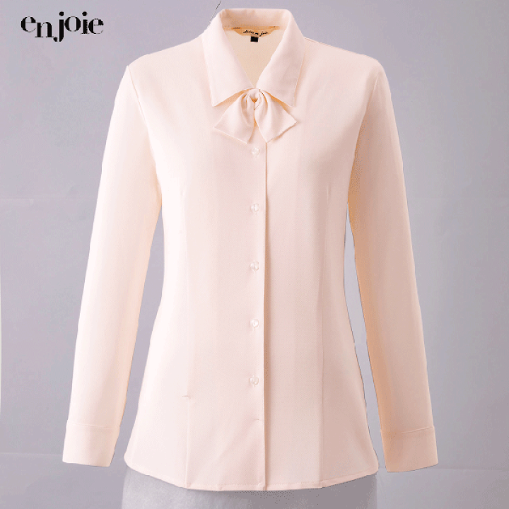 楽天市場】アンジョア ブラウス 長袖 リボン付き 01210 事務服 制服