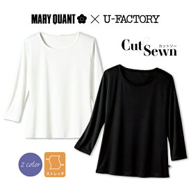 MARY QUANT マリークヮント カットソー レディース 春 夏 秋 冬 七分袖 白 ストレッチ M13031-13032 チクマ 事務服 オフィス サービス 女性 事務 仕事着 受付 企業 通勤 オフィスウェア ビジネス OL 制服