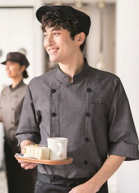 男女兼用七分袖ショップコートエプロン