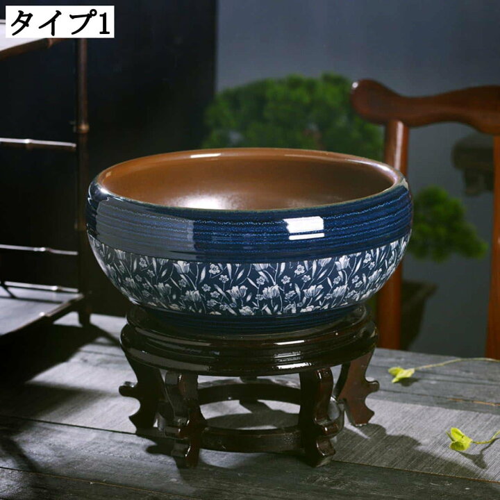 楽天市場】大型陶器プランター アンティーク デザイン 水耕栽培用 底穴 