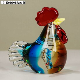 風水 置物 鶏 クリスタル ガラス 開運 金運 財運 商売繁盛 厄除け 魔除け 縁起物 お守り 干支飾り インテリア 贈り物 お祝い 癒しグッズ 10.5*10*12cm