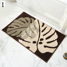 リーフマット マイクロファイバー 室内 すべり止め ドアマット 40*60cm 洗える 汚れ防止 吸水 速乾 浴室 足ふきマット お風呂パッド 室内装飾 玄関マット 丸洗い可能 洗面所 純色 バスマット ポリエステル 幾何学 ふわふわソフト 暖かい