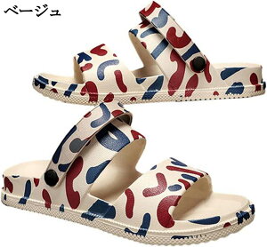 メンズ スリッパ 落書き プリント 厚底 ルームシューズ シャワーサンダル EVA素材 夏用 水陸両用 軽量 滑らない 柔らかい 通気性 耐摩耗 コンフォート 男性用