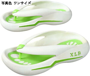 トングサンダル メンズ PVC 厚底スリッパ 外履き スリッパ ビーチサンダル 歩きやすい 水陸両用 耐磨耗 シャワーサンダル ルームシューズ ユニセックス 春 夏 柔軟 走れる 室内履き 緑 22.5 cm