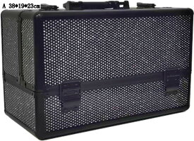 3層折り化粧箱 メイクアップケース コンパクト 折り畳み式 コスメボックス 化粧品入れ 携帯用 女性用 耐久性 多機能収納 撥水加工 ブラック ピンク 38*19*23cm