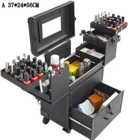 コスメボックス メイクケース 収納ツール キャスター付き スーツケース型 防塵 防水 防湿 出張 通勤 バッグ