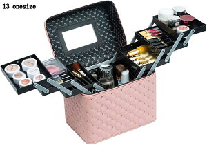 化粧箱 メイクアップケース 鏡付き コスメボックス 化粧品入れボックス メイク用品 女性用 携帯便利 耐久性 多機能 撥水加工