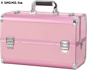 コスメ収納 化粧ボックス 2段 大容量 美容師用 メイク用品入れ 多機能 卓上設置 防水 ギフト 32*21*22.5cm