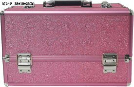 化粧箱 メイクアップケース ピンク 38*19*23CM 2段引出し 化粧品収納ボックス メイク用品 携帯便利 耐久性 多機能 防湿