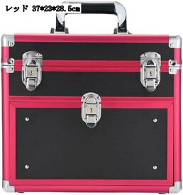 コスメボックス メイクケース 化粧品入れ 大容量 メイク用品 便利 軽量 旅行 出張用 撥水加工 防塵 密閉 オレンジ ピンク 黒 赤 37*23*28.5cm