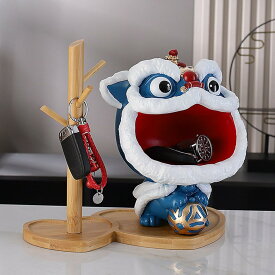 玄関収納 鍵置き 小物収納 多機能 おしゃれ インテリア雑貨 癒しグッズ 動物像 獅子舞 ライオン 置物 プレゼント ギフト 新築祝い 正月