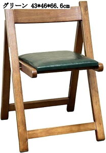 折りたたみチェア クッション付き 木製 ダイニングチェア 天然木 フォールディングチェア リビングチェア 介護チェア コンパクト収納 室内 室外 勉強用 椅子 グリーン 43*46*66.6cm ホワイト