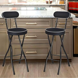 折り畳みチェア ダイニングカウンターチェア 座高60/65/70cm ハイスツール バーチェア 背付き ガーデン パーティー オフィス用 カフェ 喫茶店 居酒屋 パイプ椅子 黒 白