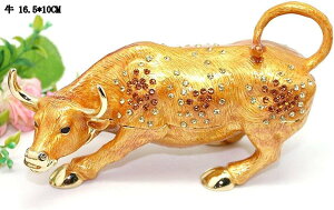 干支 風水置物 ジュエリーボックス クリスタル合金製 動物 アクセサリーボックス トリンケットボックス 収納箱 手描き 厄除け お守り ホームデコレーション オーナメント 宝石箱 小物入れ