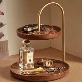 木製キー収納トレイ 玄関収納 鍵スタンド 腕時計置き カード置き 卓上小物収納 多機能置物棚 香水収納ケース 化粧品オーガナイザー アクセサリートレイ インテリア雑貨 母の日 新築祝い