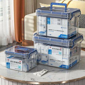 救急箱 くすり箱 応急ボックス 防水防塵 コンパクト 収納ケース プラスチック 縫製箱 裁縫箱 コスメ収納 メディコ 薬品 防災グッズ収納 家庭用 車載 救急セット ケース 小物収納ケース 薬入れ 常備薬入れ 小物入れ 緊急 防災 便利 大きいサイズ