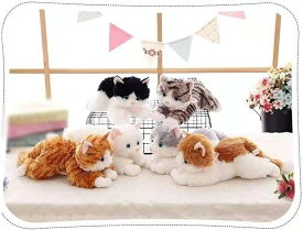 リアルネコクッション ぬいぐるみ 抱き枕 かわいい 猫グッズ アメリカショートヘア 白猫 黒猫 フワフワ 超リアル 部屋飾り 猫おもちゃ 誕生日 プレゼント 女の子ギフト 手触りなめらか