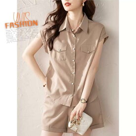 レディース セットアップ 半袖 ショートパンツ 上下セット ゆったり 体型カバー 大きいサイズ 可愛い 韓国風 きれいめ 上品 大人 おしゃれ 代 代 代 オフィス 通勤 OL デート お出かけ 女子会 二次会 パーティー 普段着 楽ちん 着痩せ