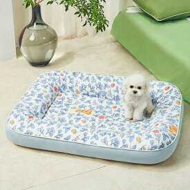 猫 犬用 ベッド スクエア型 冷感 ペットクッション ペットソファー 中型 小型 通気性 暑さ対策 水洗える 取り外し可能 可愛い