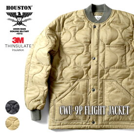 HOUSTON / ヒューストン 51134 CWU-9P FLIGHT JACKET / CWU-9Pフライトジャケット -全2色- キルティング ポケット シンサレート 中綿 リップストップ ミリタリー MILITARY メンズ 大きいサイズ ジップアップ ライナージャケット[51134]