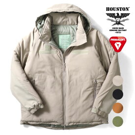 HOUSTON / ヒューストン 51143 PRIMALOFT LEVEL7 JACKET / プリマロフト レベル7ジャケット-全4色- 撥水 マシュマロスーツ ECWCS リップストップ ベルクロ 中綿 ミリタリー MILITARY フード メンズ レディース 大きいサイズ ゆったり 本格[51143]